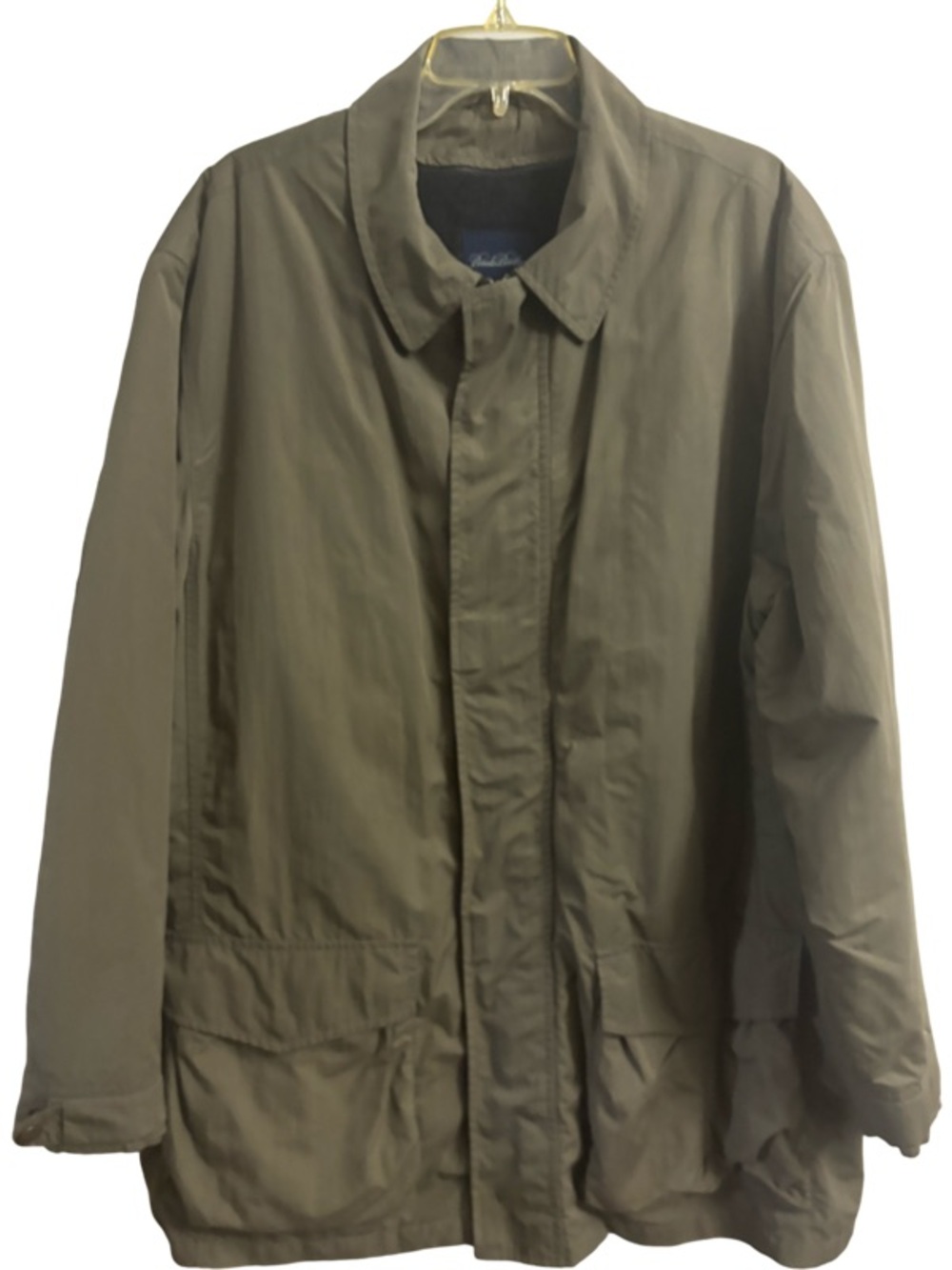 Brooks Brothers Winter Coat Mens L Dark Green Shell Removable Wool Blend Lining